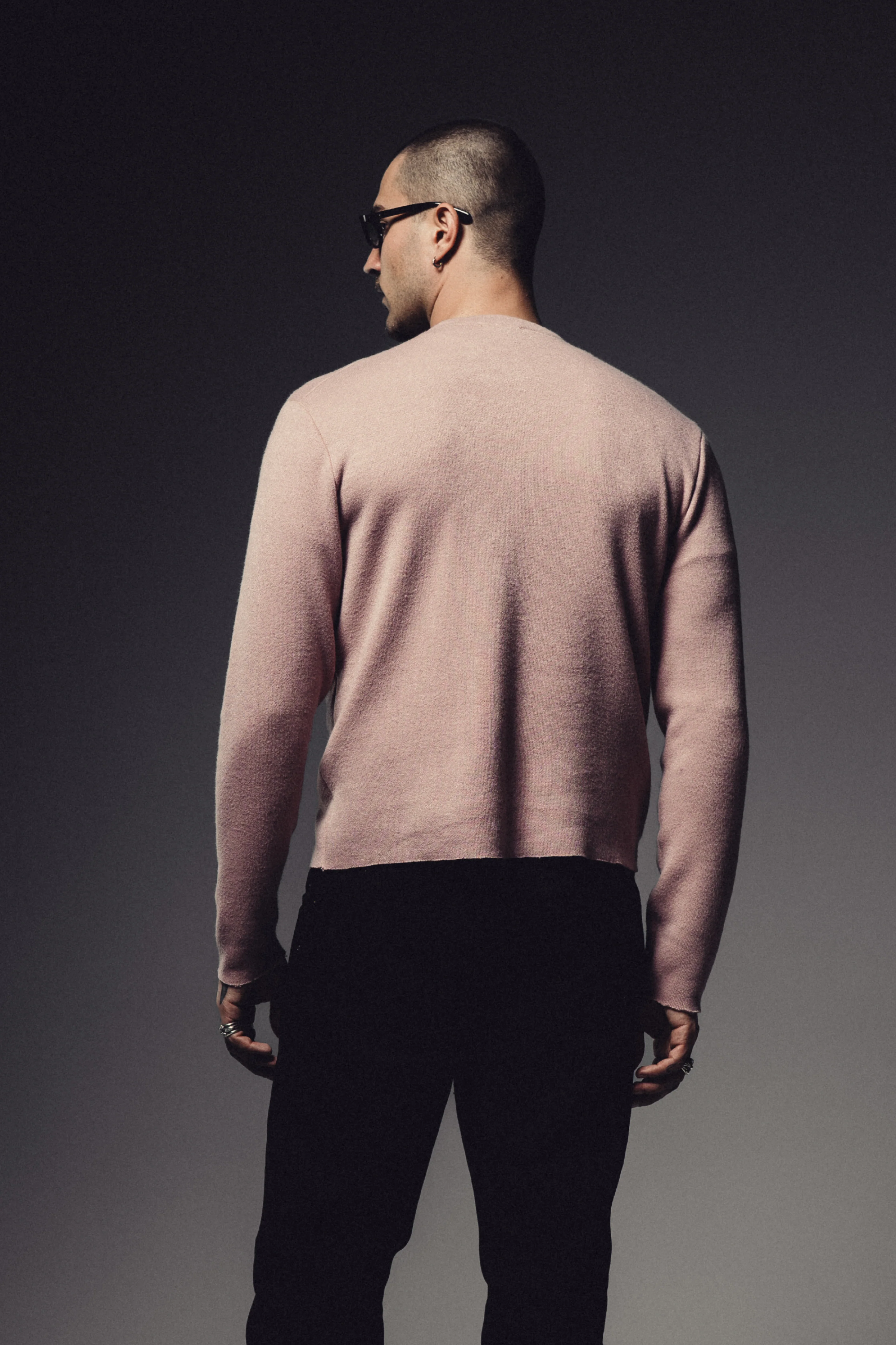 Cashmere Raw Edge Sweater - Pink - Image 4