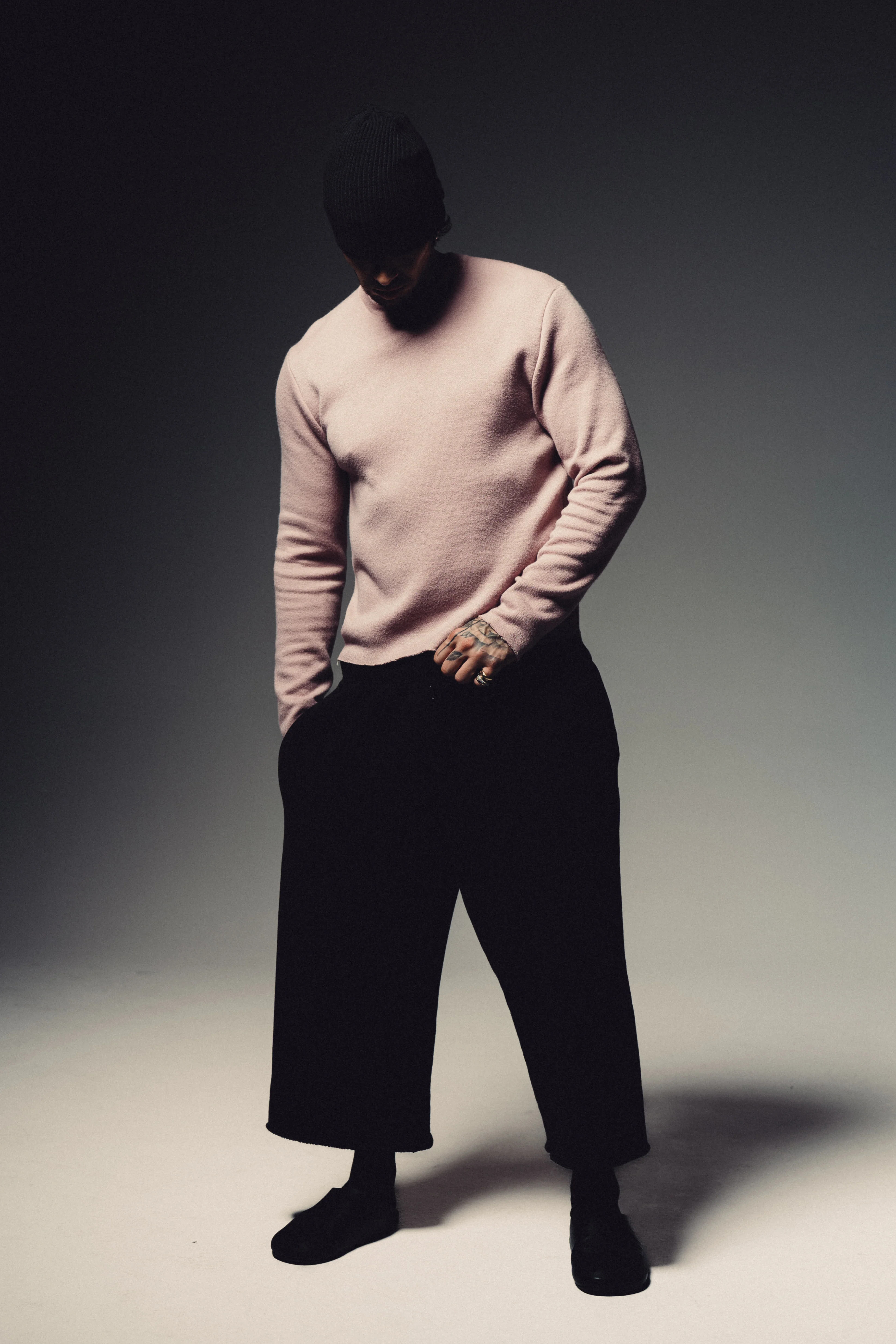 Cashmere Raw Edge Sweater - Pink - Image 5