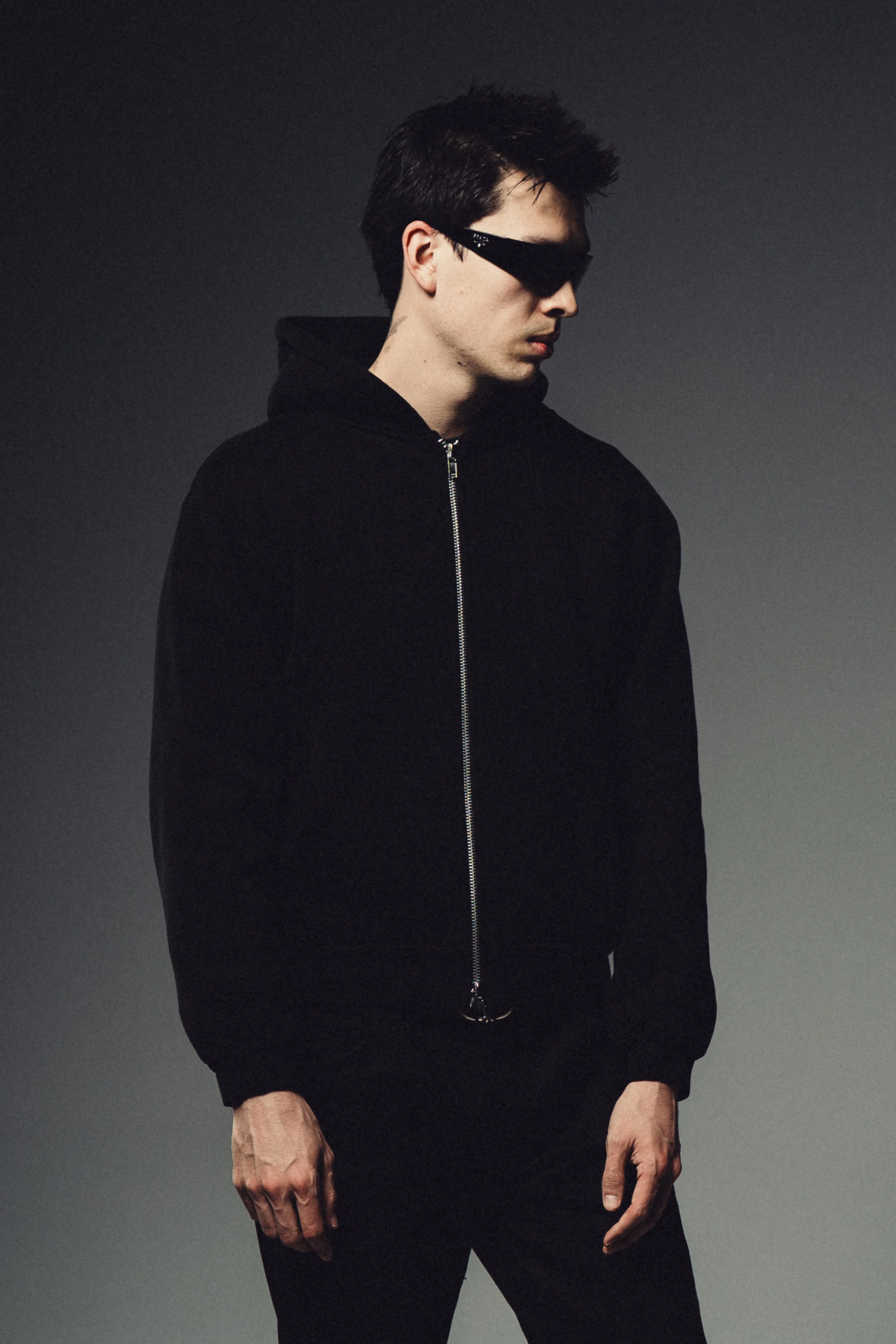 Halo Zip Hoodie - Black - Image 4