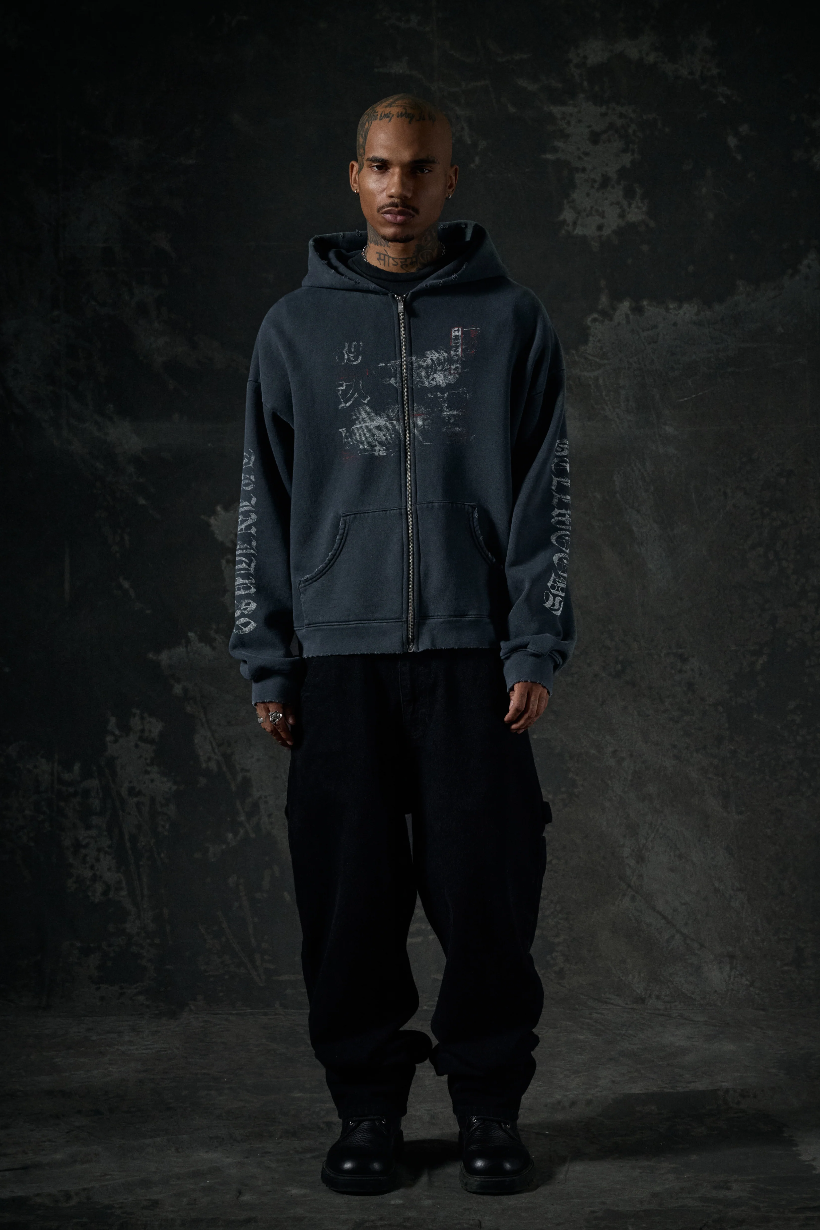 Hell Bent Zip Hoodie - Vintage Black - Image 5