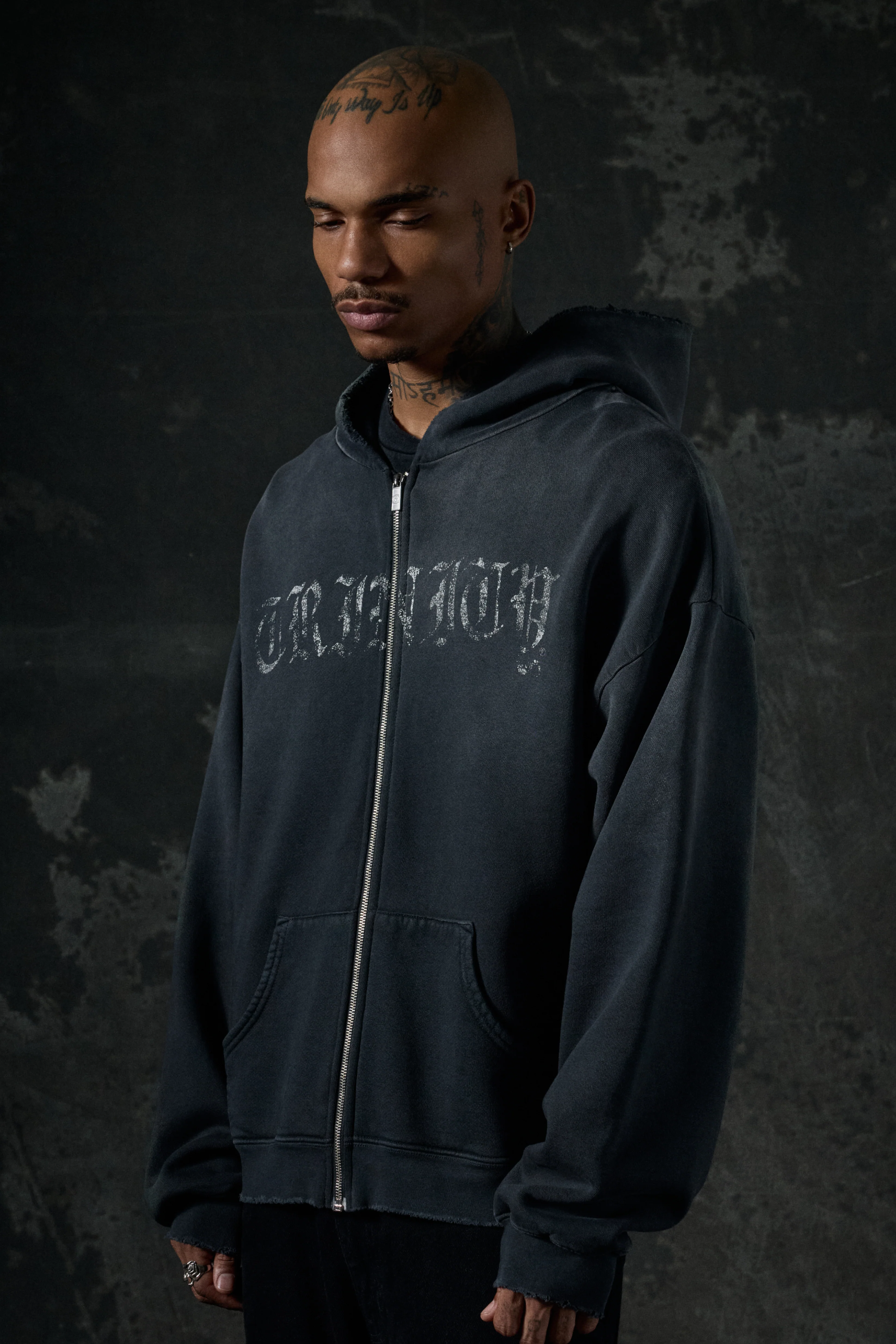 Tyson Zip Hoodie - Vintage Black - Image 4