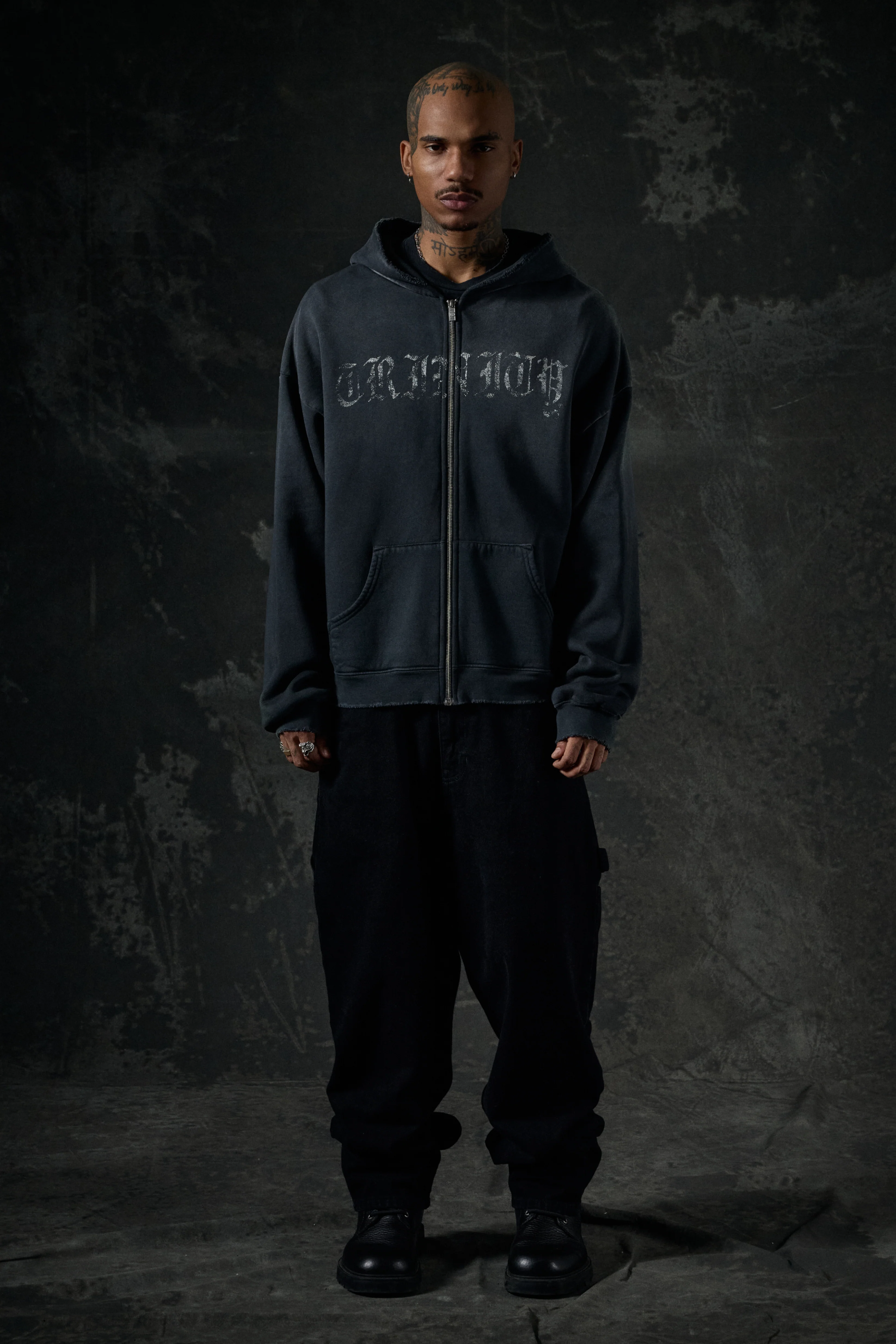 Tyson Zip Hoodie - Vintage Black - Image 6