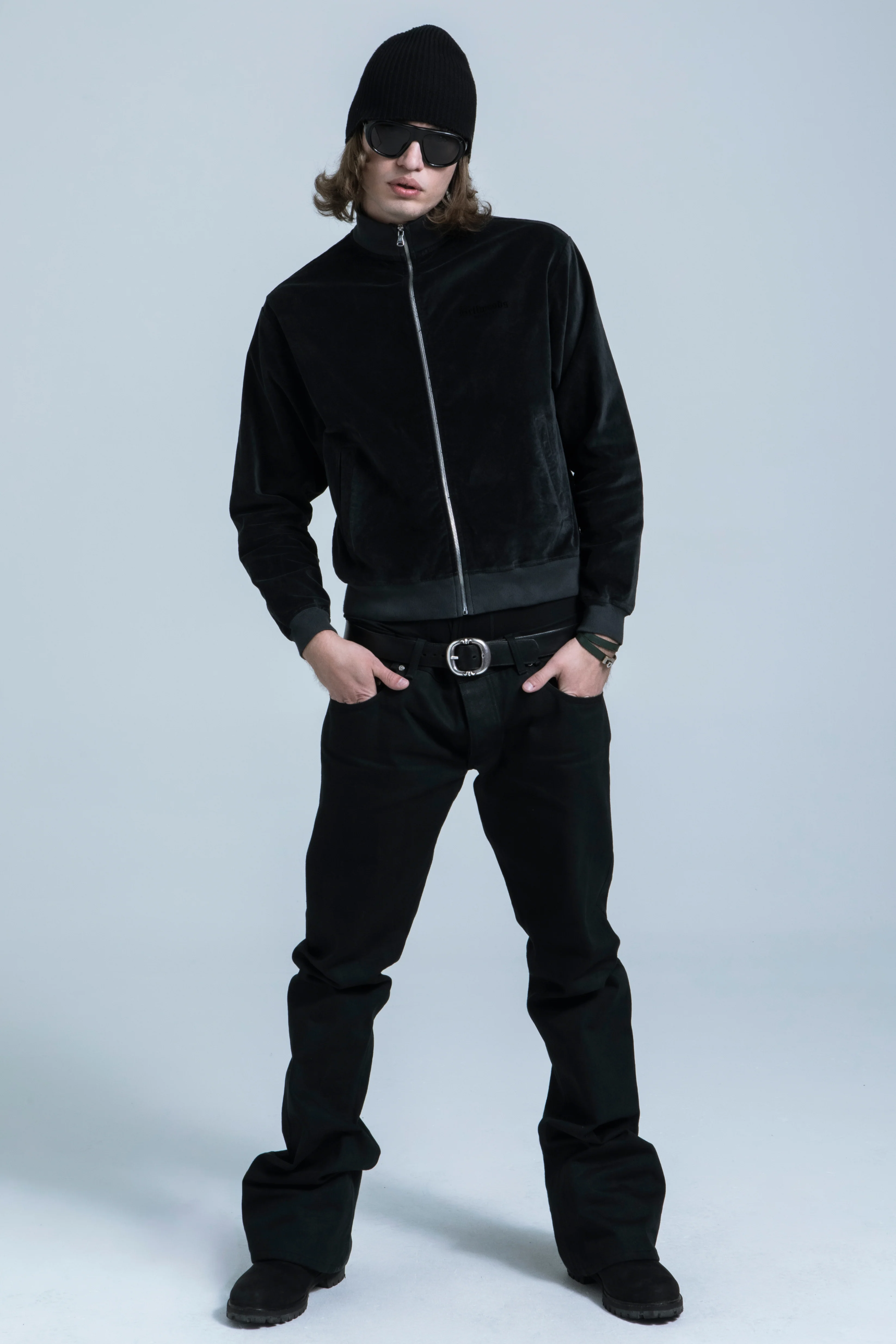 Velour Track Jacket - Charcoal - Image 3