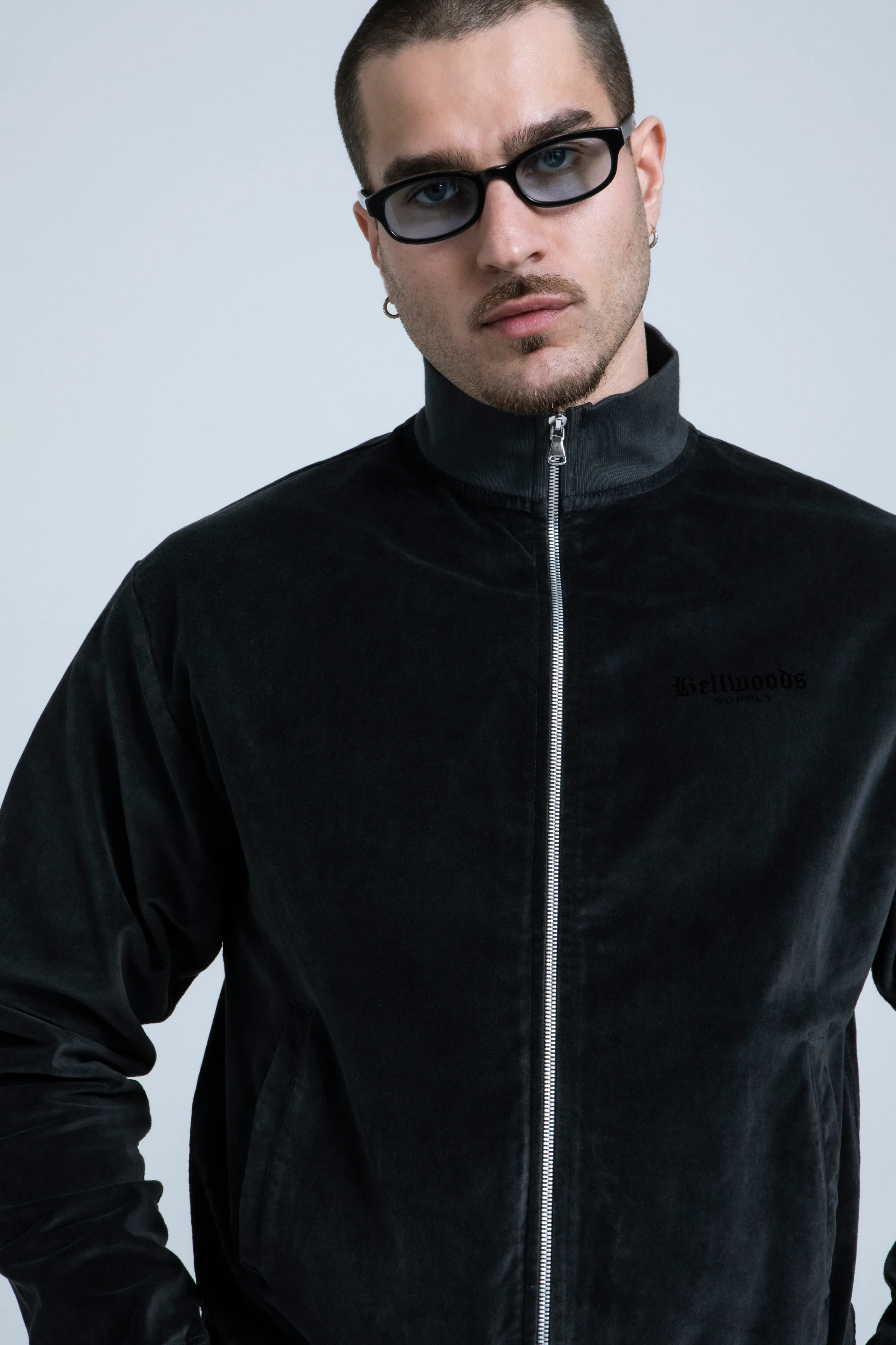 Velour Track Jacket - Charcoal - Image 8