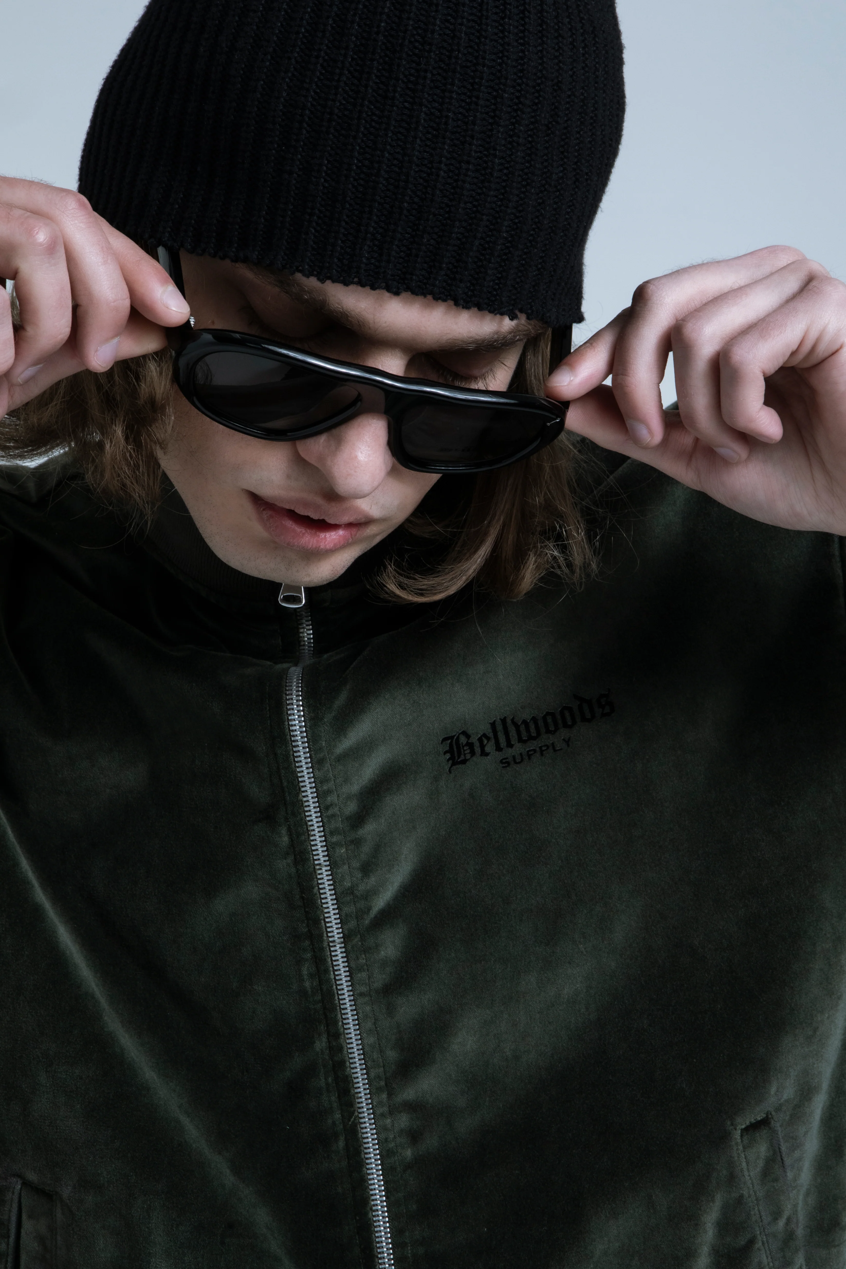 Velour Track Jacket - Deep Olive - Image 4