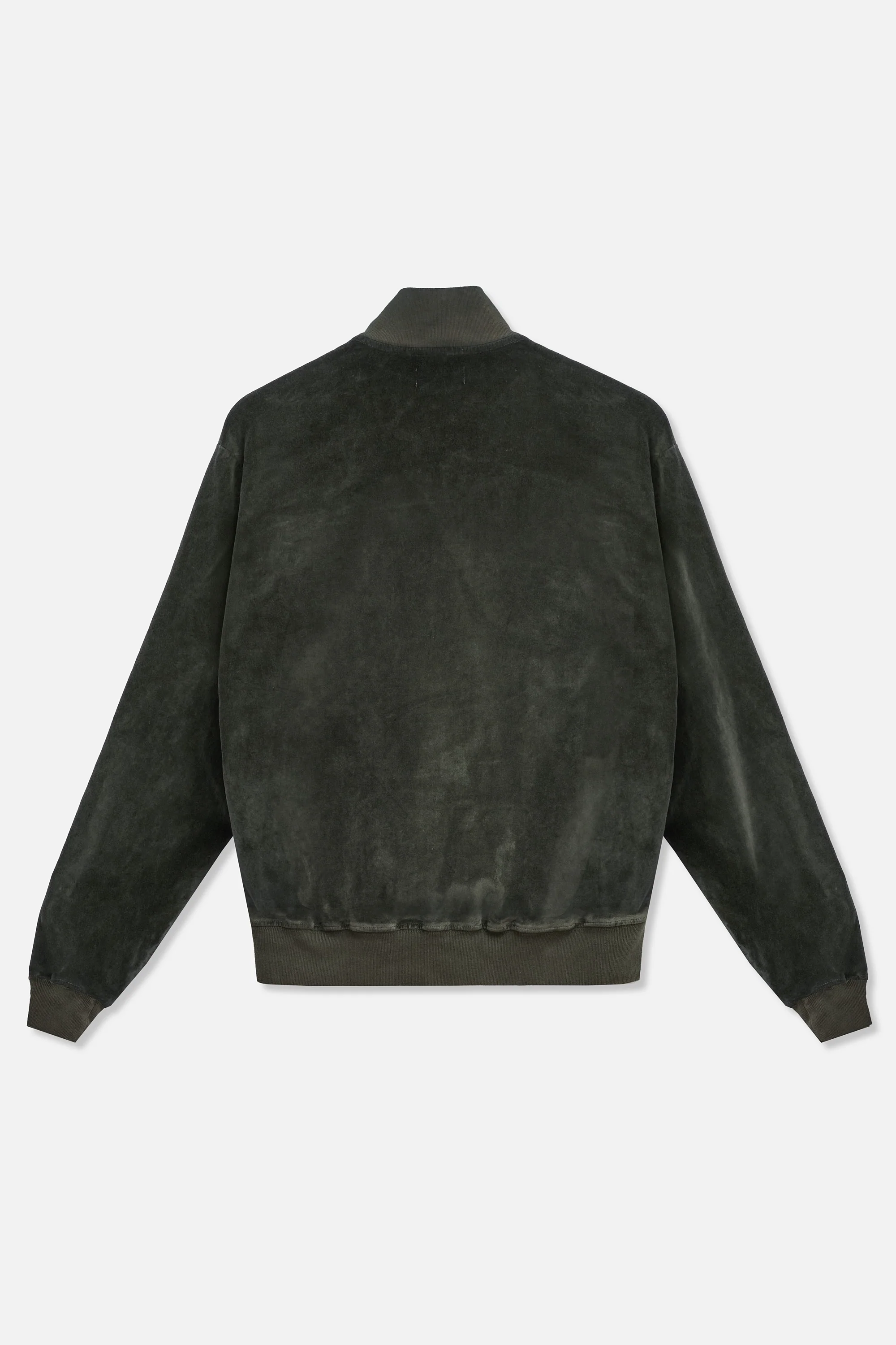 Velour Track Jacket - Deep Olive - Image 5