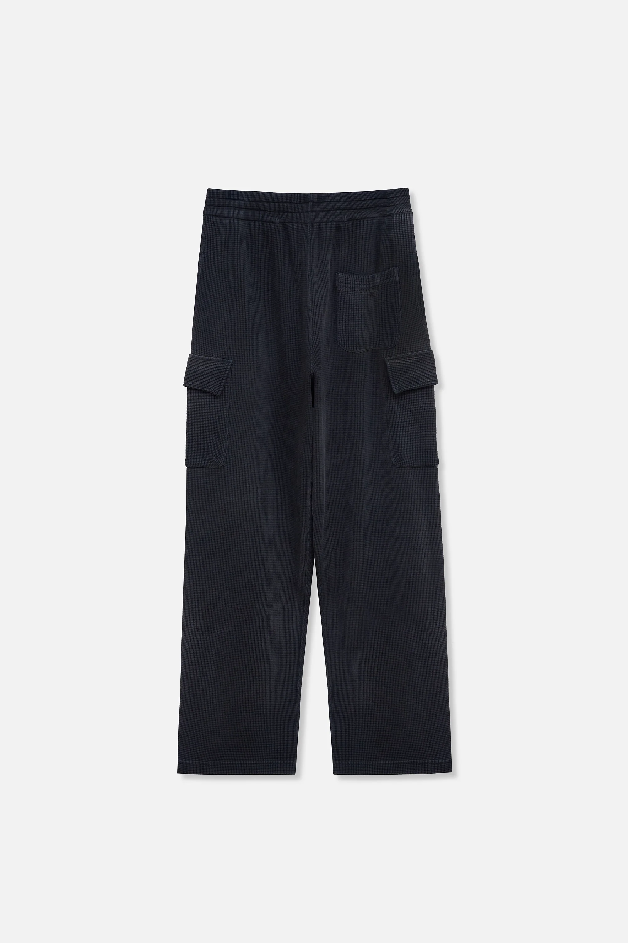 Waffle Cargo Sweatpants - Washed Black - Image 5