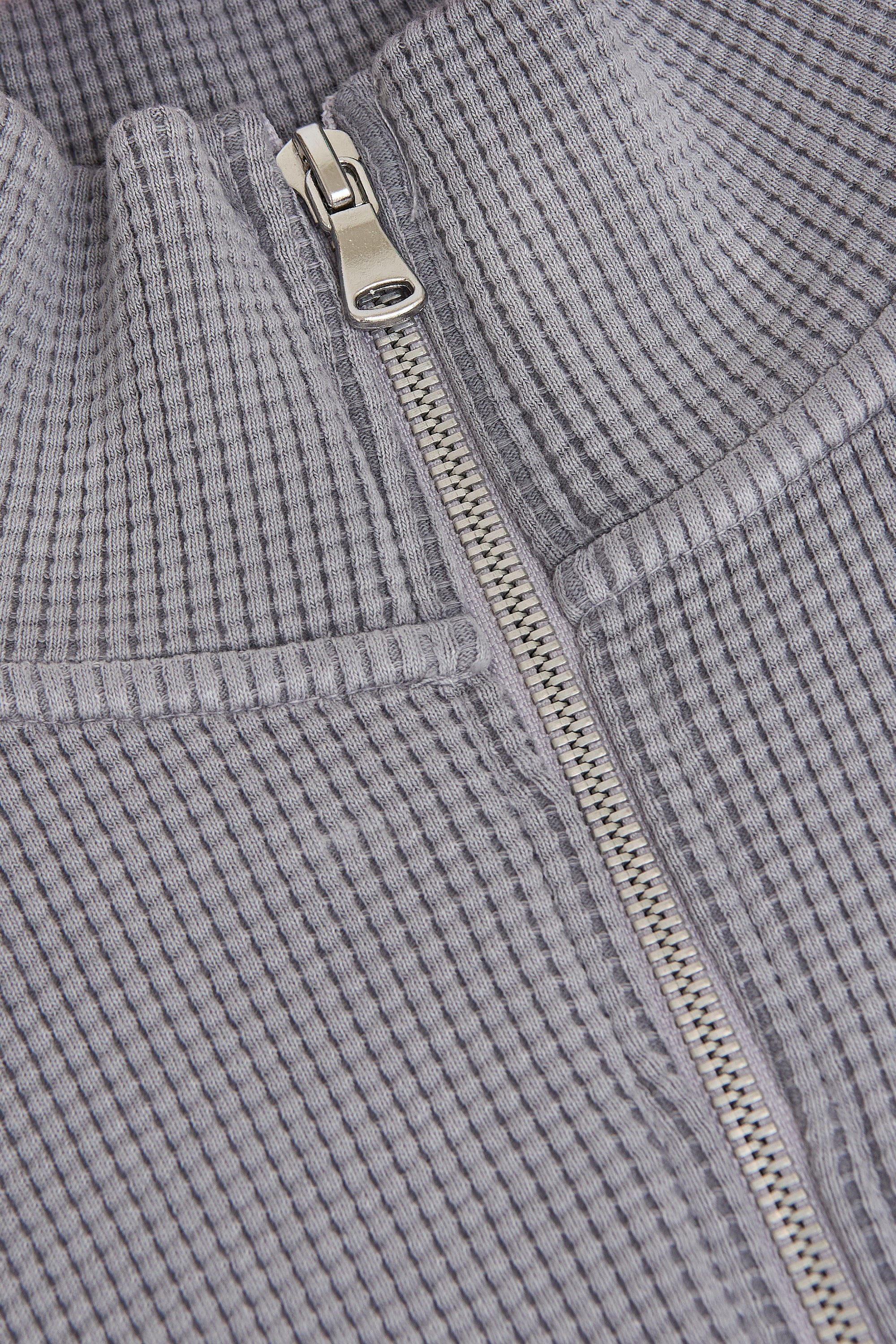 Waffle Zip Up Track Top - Cement Grey - Image 7