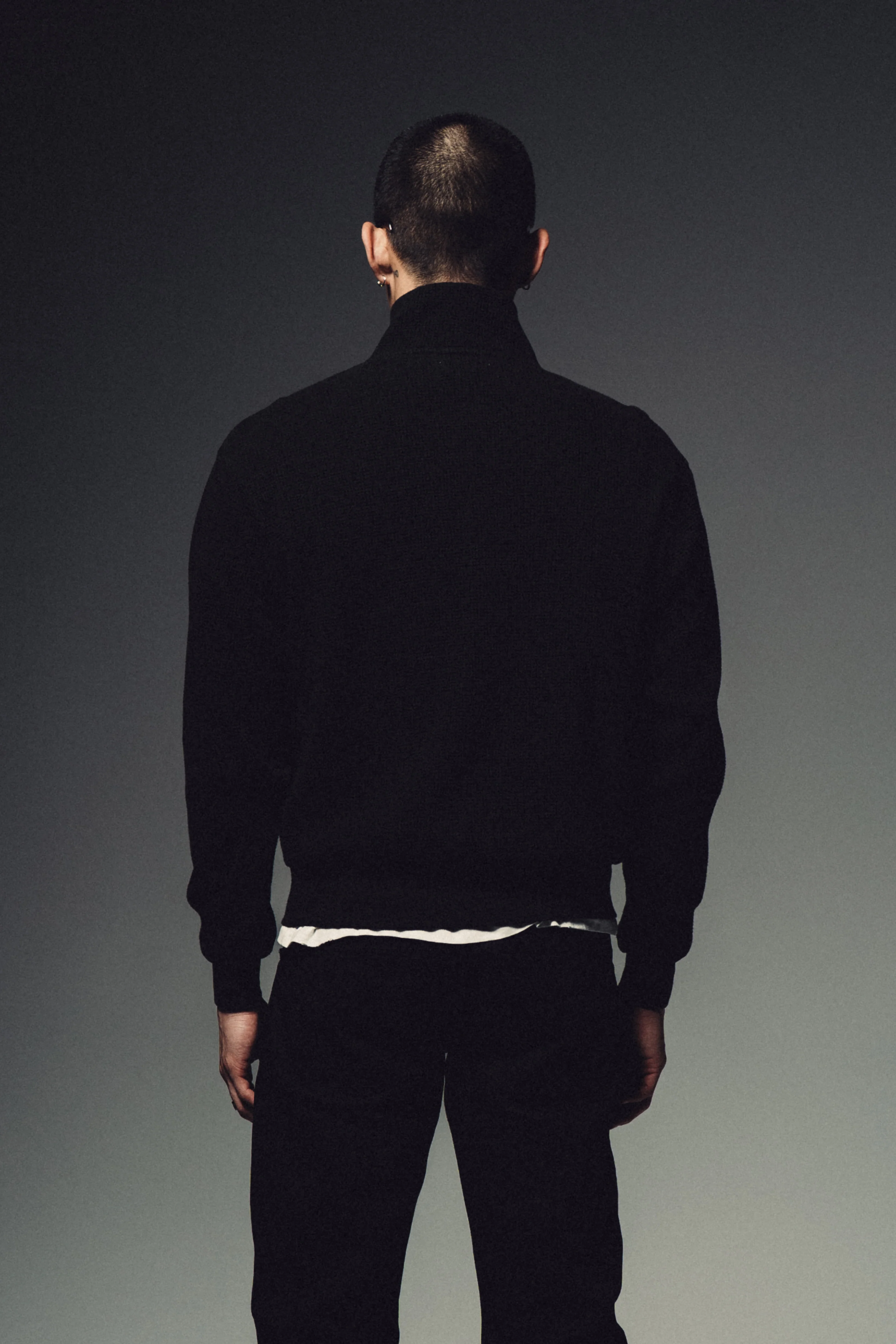 Waffle Zip Up Track Jacket - Black - Image 7