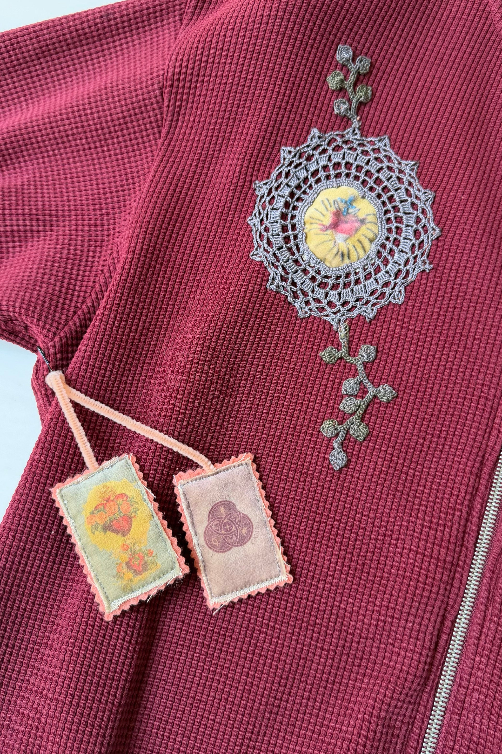 Waffle Zip Up Track Jacket x Bentgable Burgundy 2 OF 13 - L - Image 2