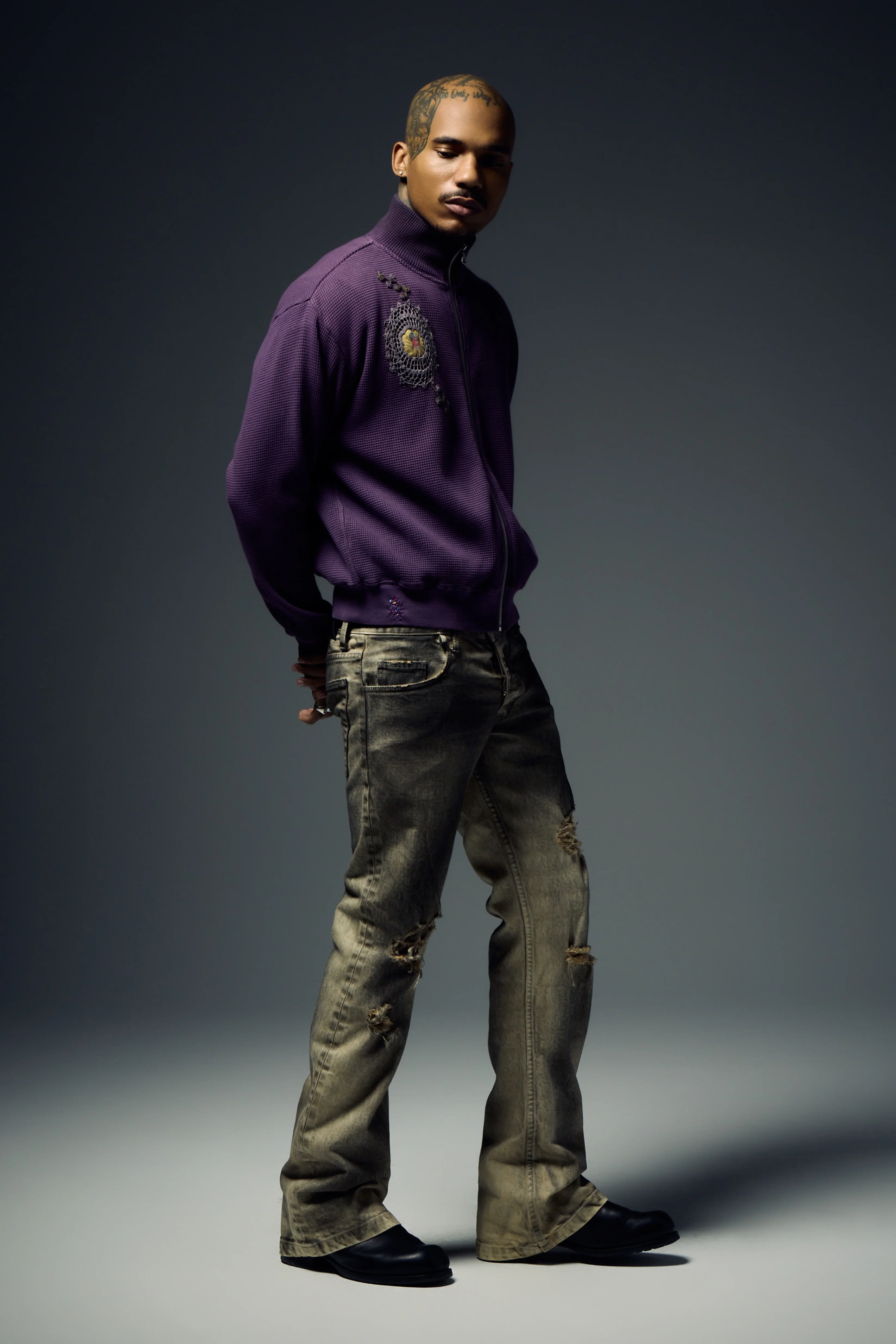 Waffle Zip Up Track Jacket x Bentgable Purple 5 OF 13 - L - Image 3